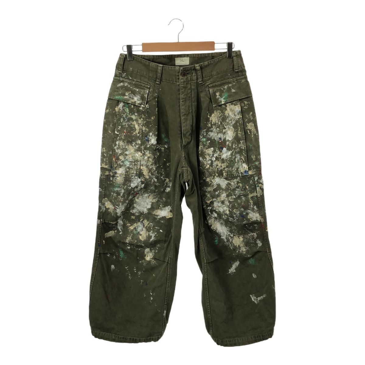 HERILL ヘリル 22/AW 22-030-HL-8030-3 パンツ サイズ不明(表記なし) DUCK SPLASH CARGOPANTS  スプラッシュペンキカスタムダックカーゴパンツ オリーブドラブ - メルカリ