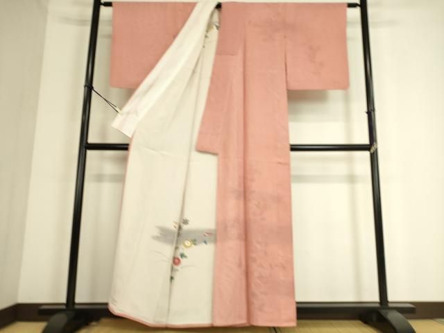 平和屋着物▽訪問着 無双 絽袷 絽×絽 枝菊 銀彩 正絹 逸品