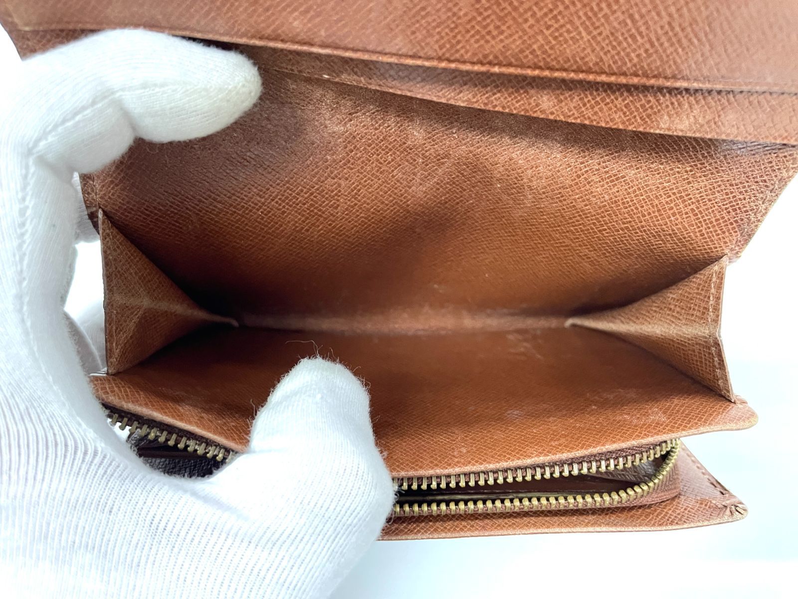 ルイヴィトン トレゾール ブラウン 二つ折り財布 モノグラム レディース LOUIS VUITTON ルイ・ヴィトン 財布 モノグラム レディース