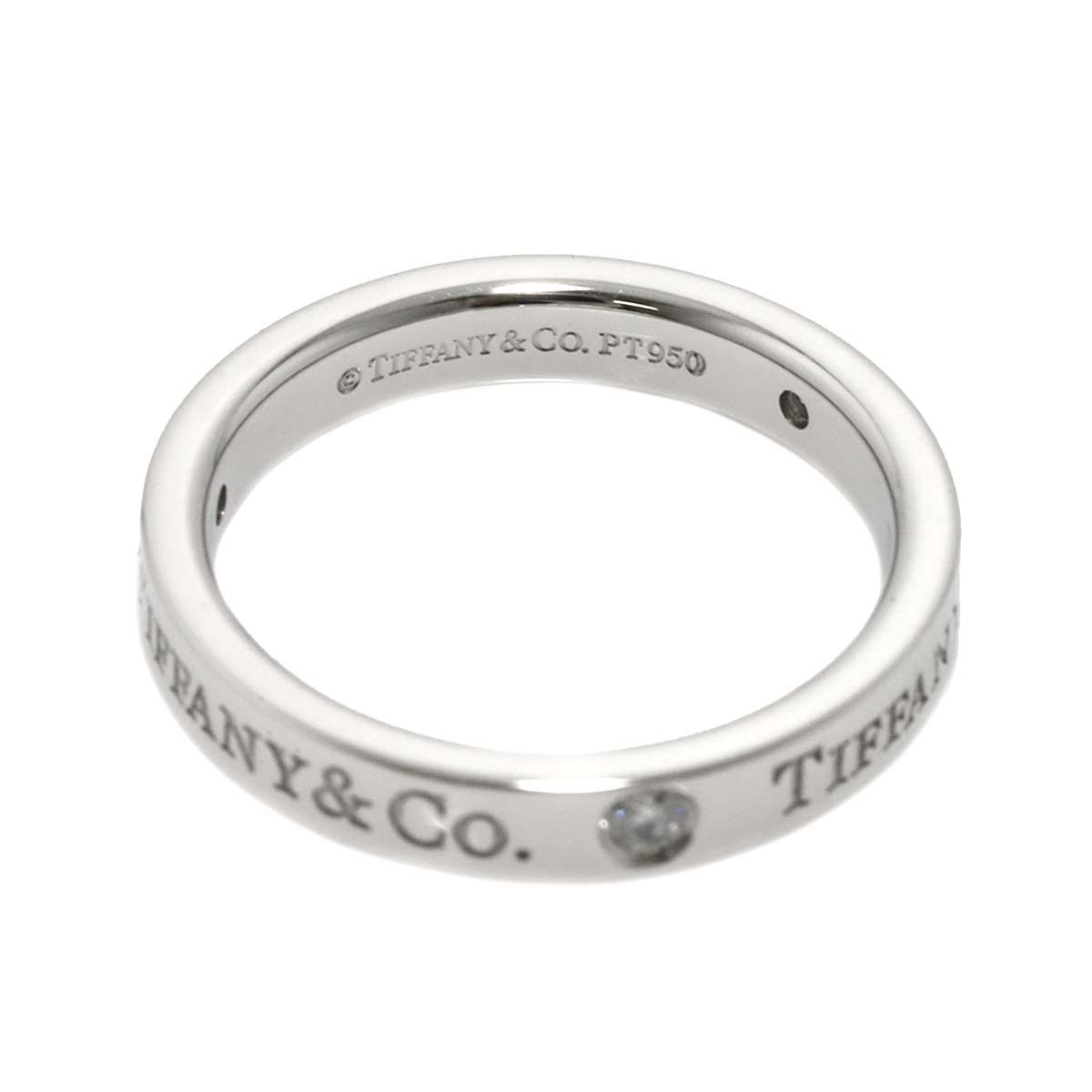 ティファニー TIFFANY&Co. フラット バンド 9号 リング ダイヤ 3P Pt  