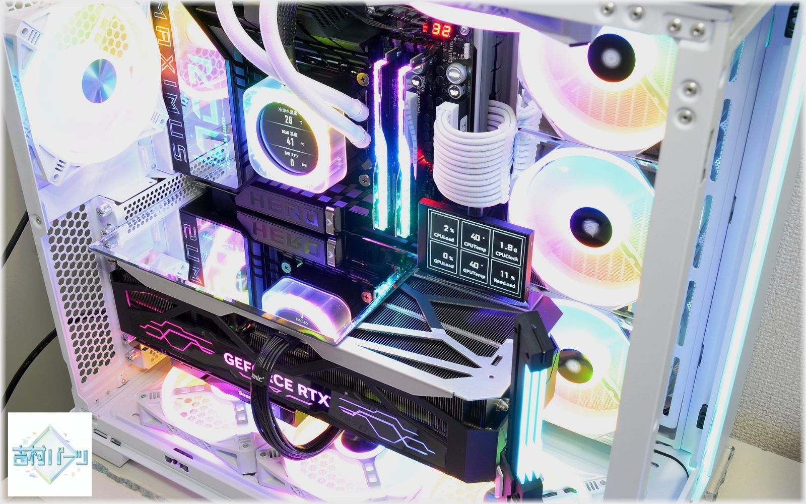 GPUトップミラー・外周鏡面斜面研磨【ゲーミングPC用・フィギュア設置