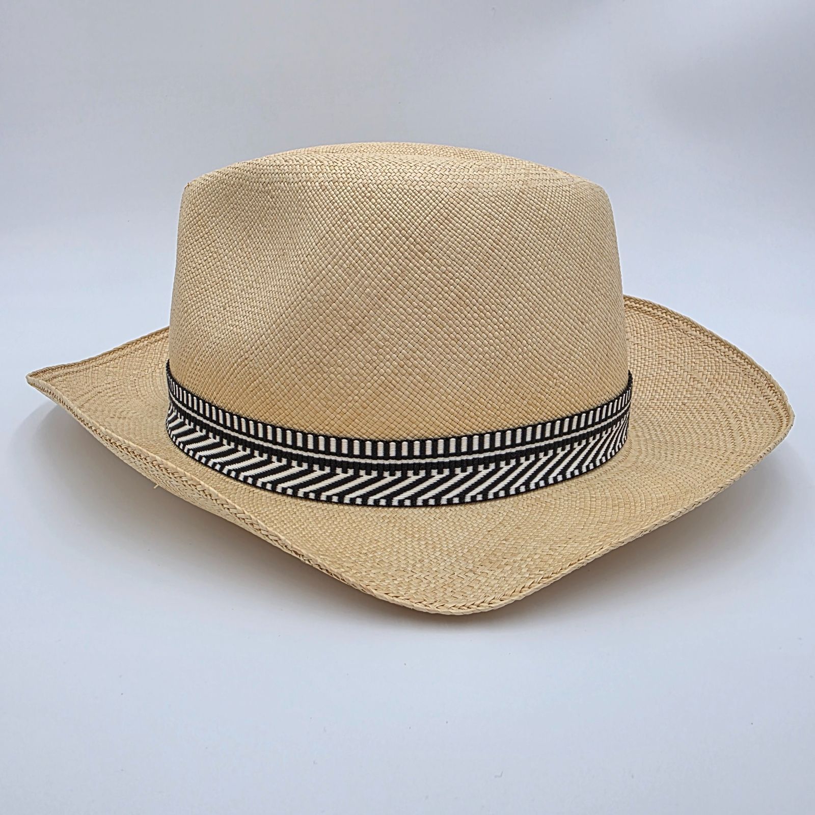 中古／C】HERMÈS セリエボタン パナマハット56 訳アリ美品