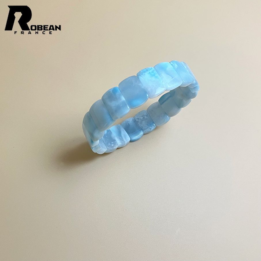 EU製 定価20万円 ROBEAN ドミニカ共和国産のラリマーバングル ペクトライト パワーストーン ブレスレット 天然石 プレゼント ギフト 14*9.4*4.5mm K0605746