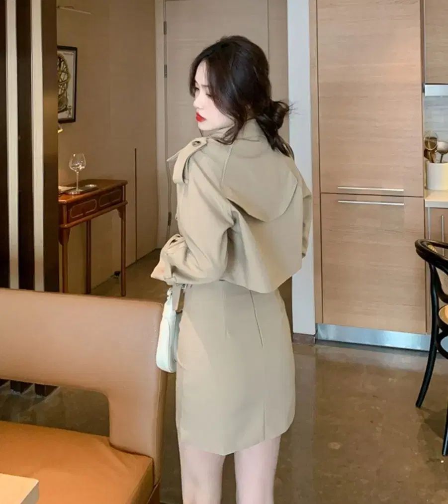 (国際配送) クロップドジャケット スカート セット