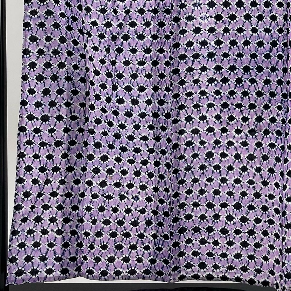 浴衣 身丈155.5cm 裄丈61cm S 絞り浴衣 幾何学模様 絞り 薄紫 綿 名品 