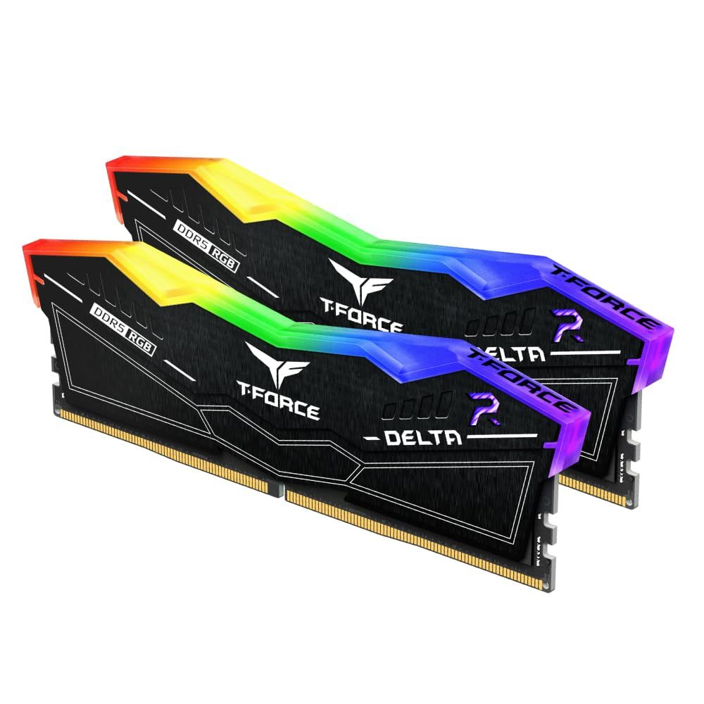 Team RGB 発光型 DDR5 6000MHz PC5-48000 32GB 16GBx2枚 DELTAシリーズ Black デスクトップ用メモリ XMP3.0準拠 ハイスピードタイプ 日本 無期限正規 FF3D532G6000HC38A