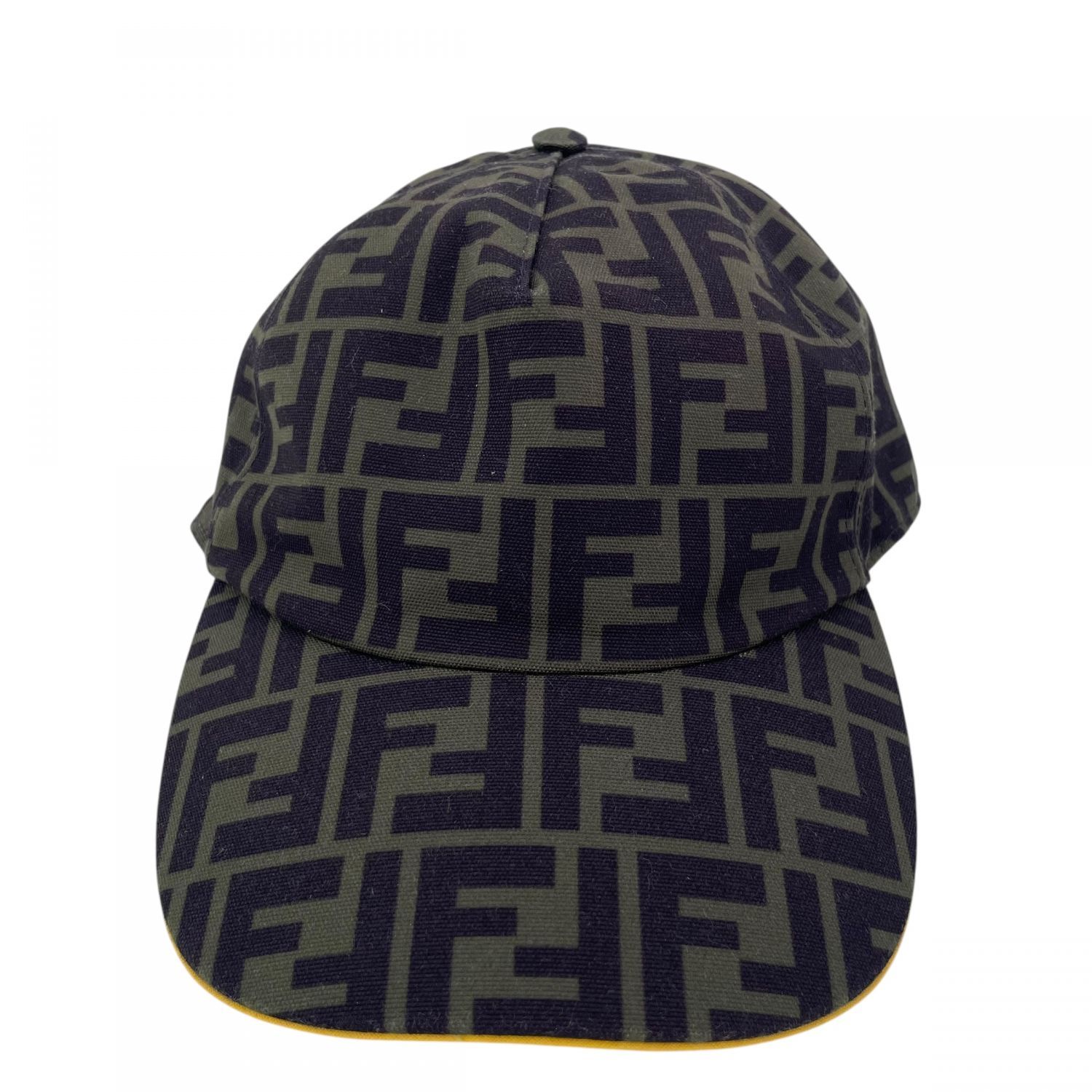Fendi フェンディ FXQ768 ズッカ ベースボールキャップ メンズ 緑黒 25020157 KJ