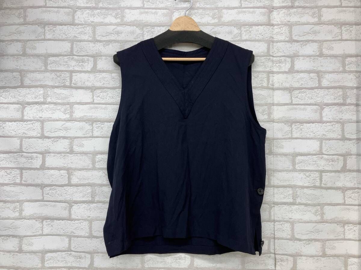 RAINMAKER PULL OVER KARATE VEST. RM232-004 レインメーカー プルオーバー ベスト サイドボタン ブラック ウール メンズ サイズ46 日本製