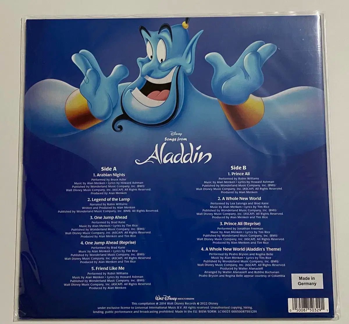 Disney ディズニー ALADIN アラジン 30 周年 青 COLOR LP IMPECCABLEHEALTHCARESERVICES_COM