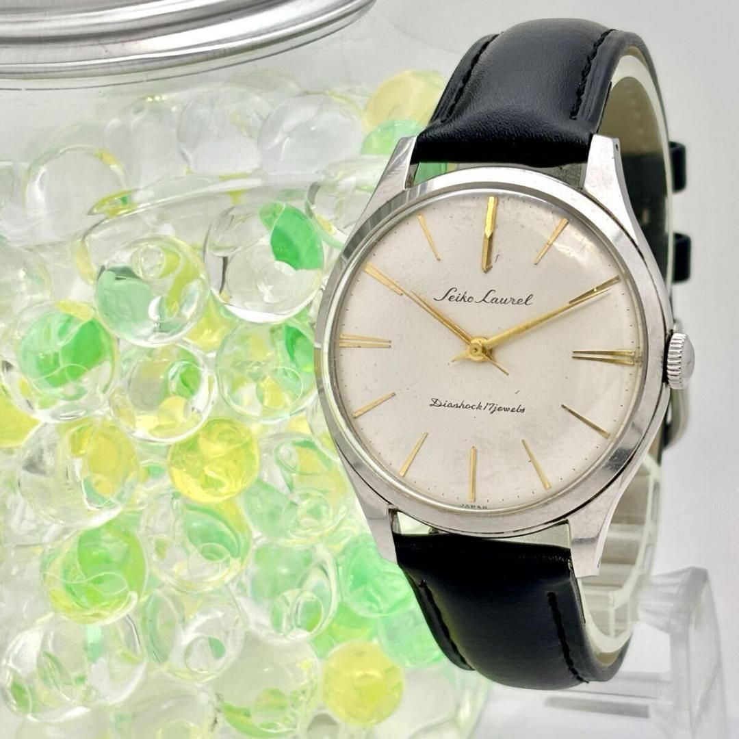 稼働 SEIKO セイコー Laurel ローレル 手巻き メンズ 腕時計 シルバー ベルト