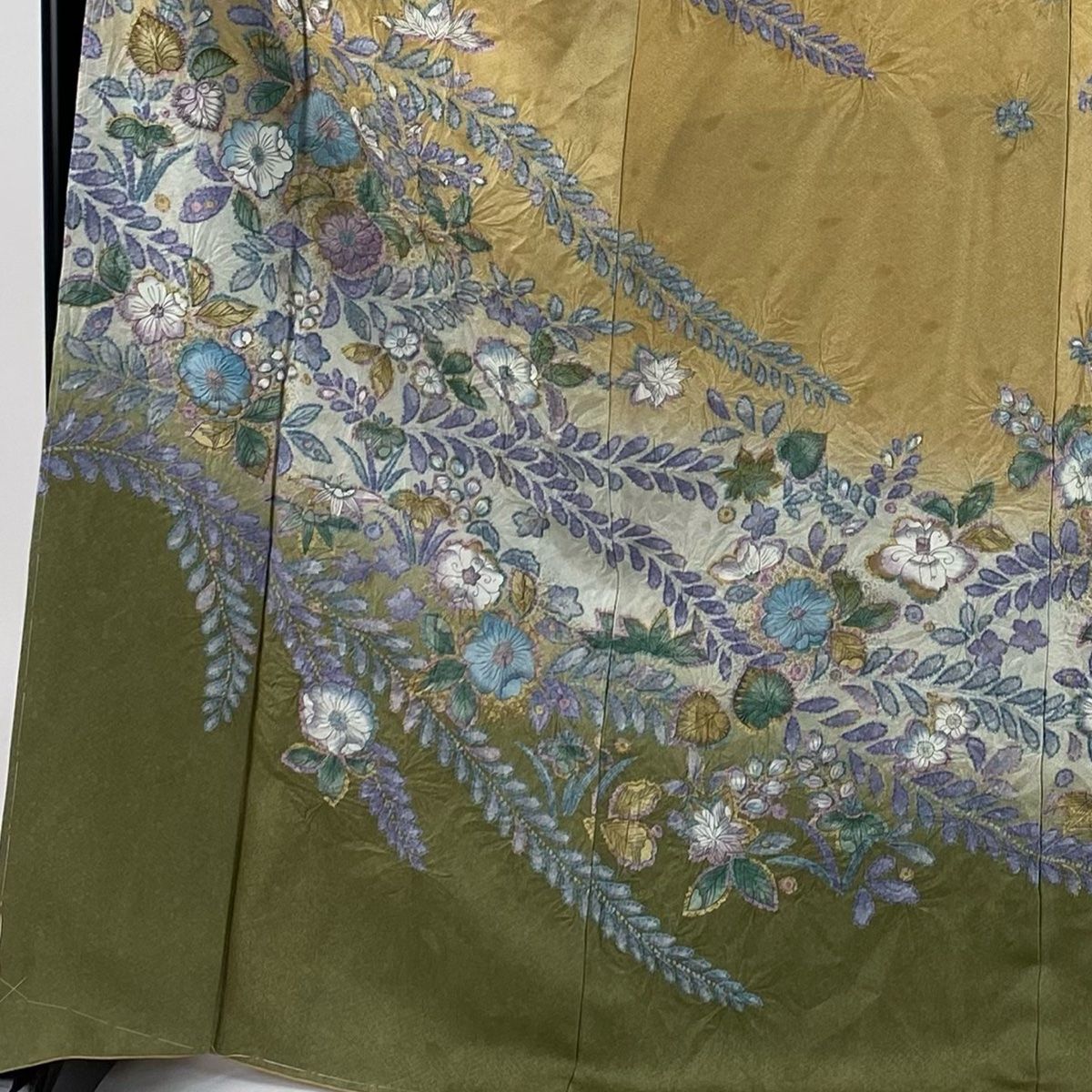 訪問着 身丈170cm 裄丈68.5cm L 袷 辻が花 金彩 ぼかし薄黄土色 訪問着 身丈170cm 裄丈68.5cm L 袷 辻が花 金彩 ぼかし 薄黄土色 正絹