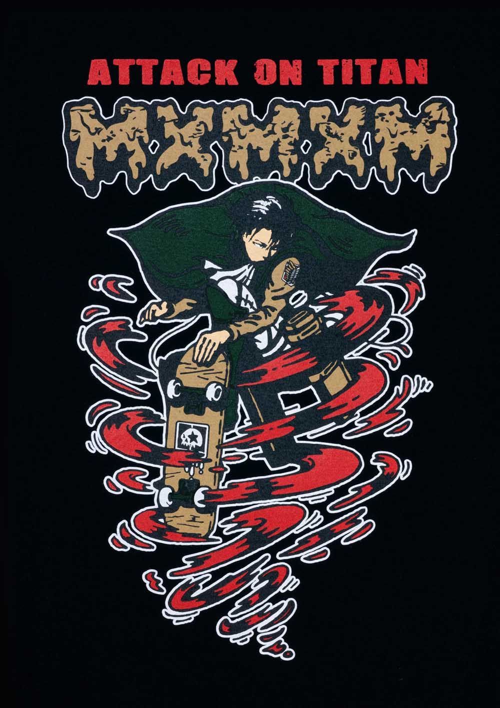 【2024SS】進撃の巨人 x MAGICAL MOSH MISFITS マジカルモッシュミスフィッツ MxMxM MAGICAL MOSH LEVI TEE (RED) リヴァイ Tシャツ 半袖