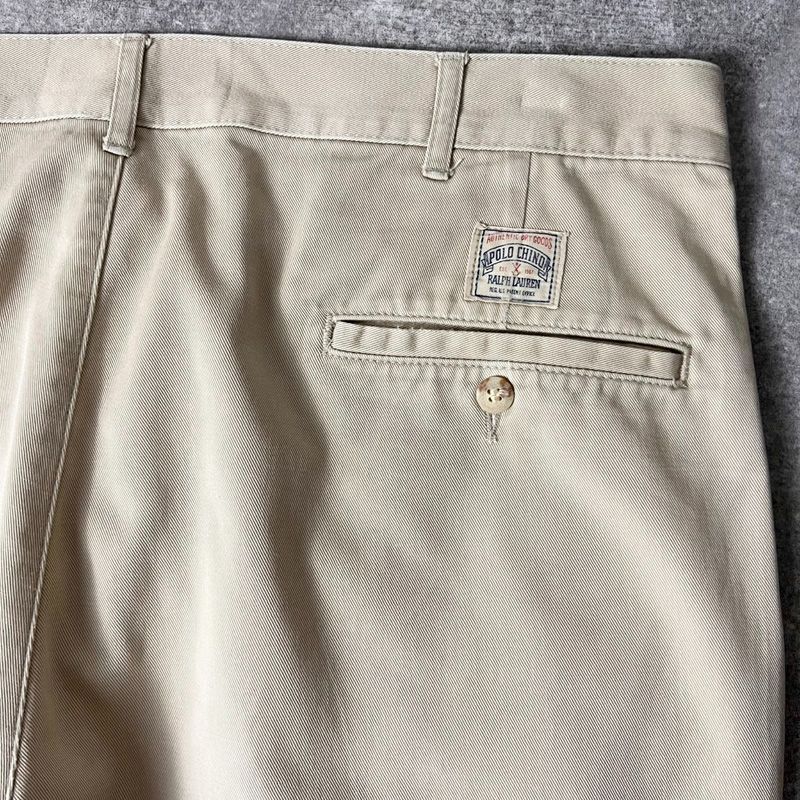 ポロ　ラルフローレン USA製 初期タグ ポロチノ 2タックチノ 34inch 90's 初期タグPolo Ralph Lauren アメリカ製 ポロチノ - メルカリ