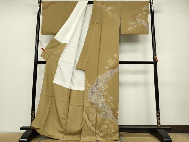 平和屋着物○十日町 名門 滝泰謹製 訪問着 辻が花 金彩 正絹 逸品