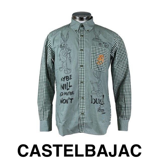 30％OFFカステルバジャックCASTELBAJAC長袖コットンシャツ7214125103-1ミドリ