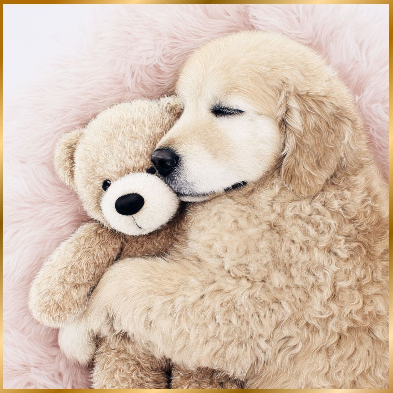 くまのぬいぐるみ - ゴールデンレトリバー犬 テディーベア teddy bear かわいい 癒し系 インテリアアート ペットロス うちの子 記念日 アートポスター 犬の絵 犬のイラスト ギフト プレゼント