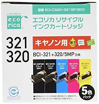 【中古】「未使用品」エコリカ キャノン(Canon)対応 リサイクル インクカートリッジ 5色セット BCI-321+320/5MP (目印:キャノン320/321)  ECI-C320+3215P/BOX 中古】「未使用品」エコリカ キャノン(Canon)対応 リサイクル インク