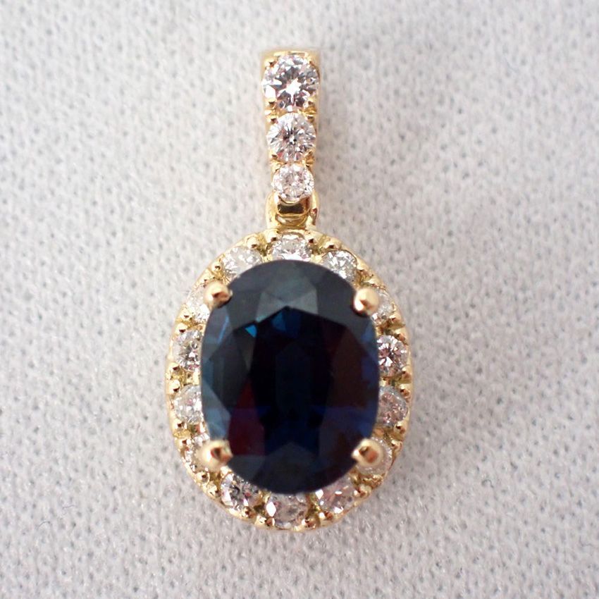天然 パープル サファイア ダイヤ ペンダントトップ1.56ct k18 ¥