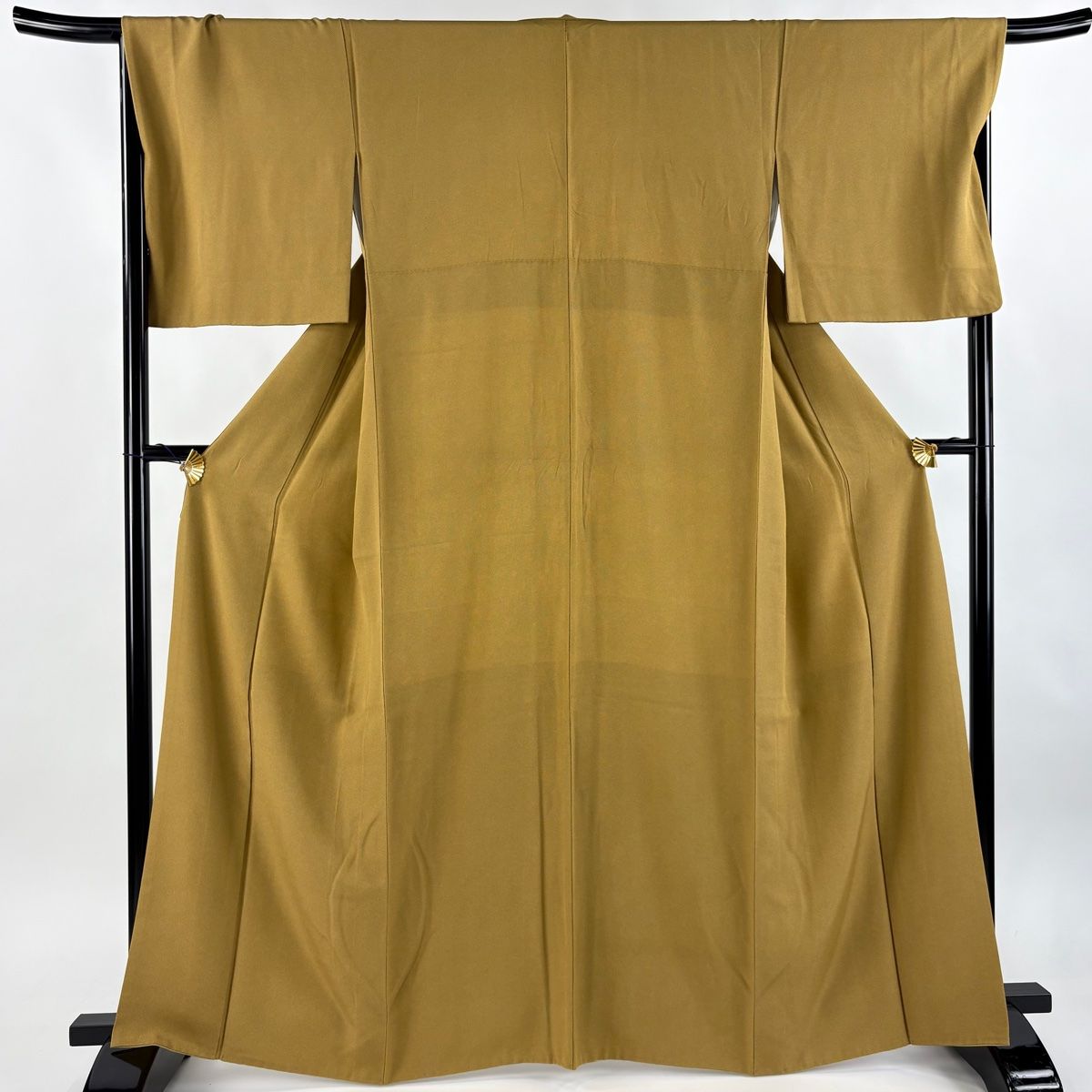 江戸小紋 身丈163.5cm 裄丈68.5cm L 袷 ますいわ屋 鮫 黄土色 正絹 秀品