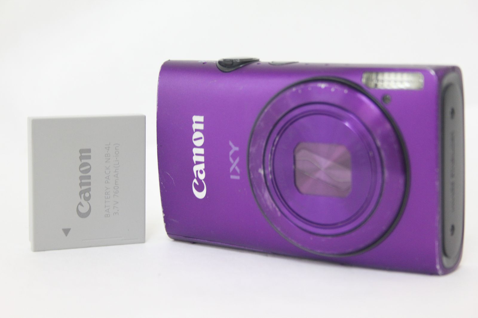 返品保証】 キャノン Canon IXY 600F パープル 8x IS バッテリー付き 