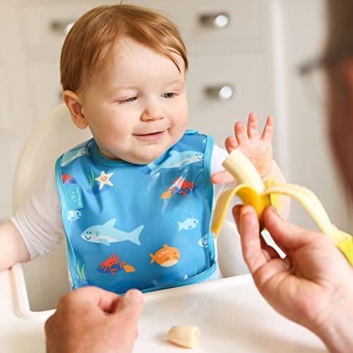  Bibetta ビベッタ お食事エプロン 洗濯機で洗える 袖なし 離乳食 保育園 食事用エプロン ワイプイージー ビブ ターコイズ シークリーチ スタイ よだれかけ ベビー服(~95cm)