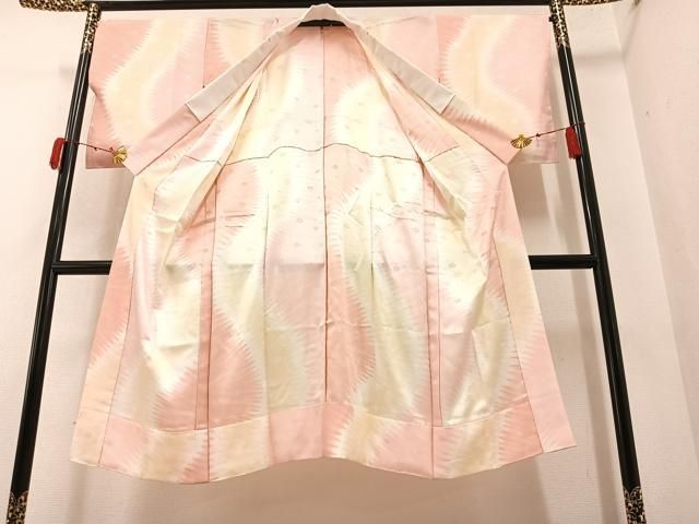 平和屋着物○長襦袢 無双仕立て 色無地 梅地紋 芥子色 正絹 逸品