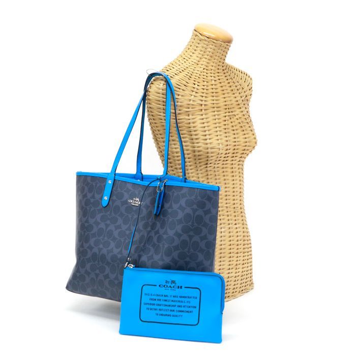 コーチ COACH リバーシブル トートバッグ PVC レザー