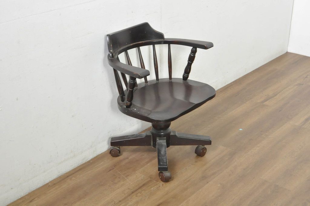 北海道民藝　キャスター付き回転チェア 北海道民芸家具椅子キャスター付き 回転チェア