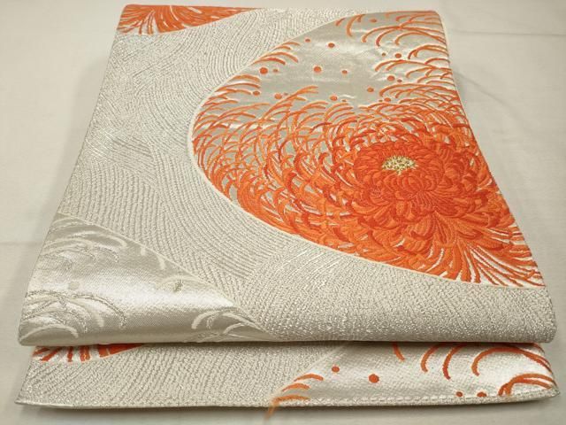 平和屋着物●六通柄袋帯　唐織　菊　金銀糸　正絹　逸品　DABE1337op 平和屋着物◎六通柄袋帯 唐織 菊芝文 金銀糸 正絹 逸品 DABA6236opの