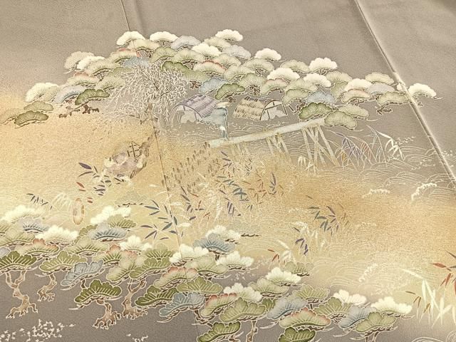 平和屋着物▽豪華色留袖 単衣 友禅 風景文 正絹 逸品 CAAS2455xi