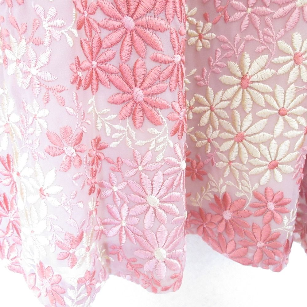 美品トッカ⭐︎120cm ピンク 花刺繍ノースリーブドレス ワンピース TOCCA - TOCCA トッカ フラワー刺繍 ワンピース サイズ4