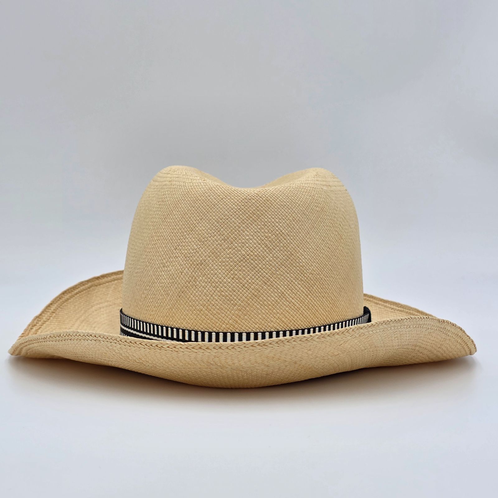 エルメス　セリエボタン　パナマハット 中古／C】HERMÈS セリエボタン パナマハット56 訳アリ美品