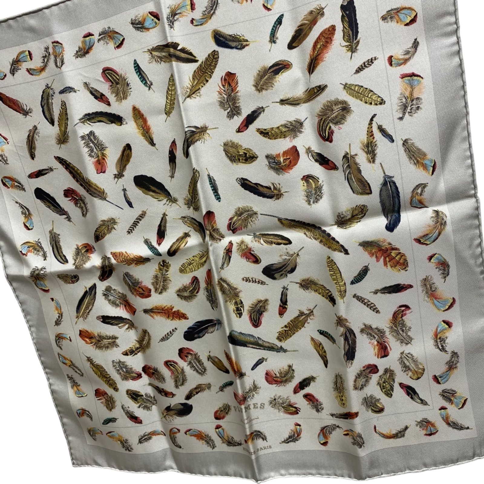 エルメスス カレ45 LES PLUMES シルクスカーフ プリュム 羽根