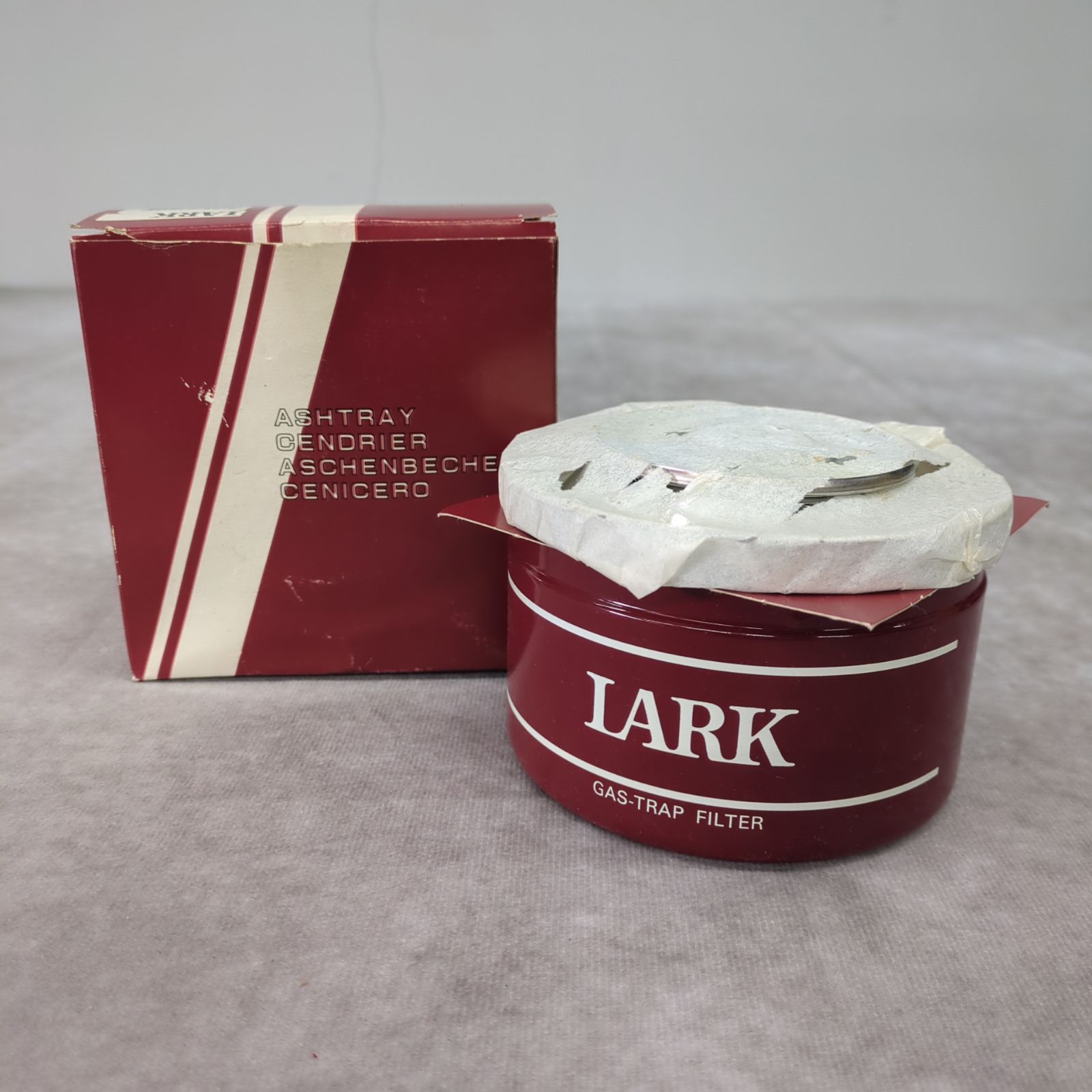 昭和レトロLARK 置き型灰皿 ゴミ箱缶 2個セット 灰皿 ラーク 傘立て
