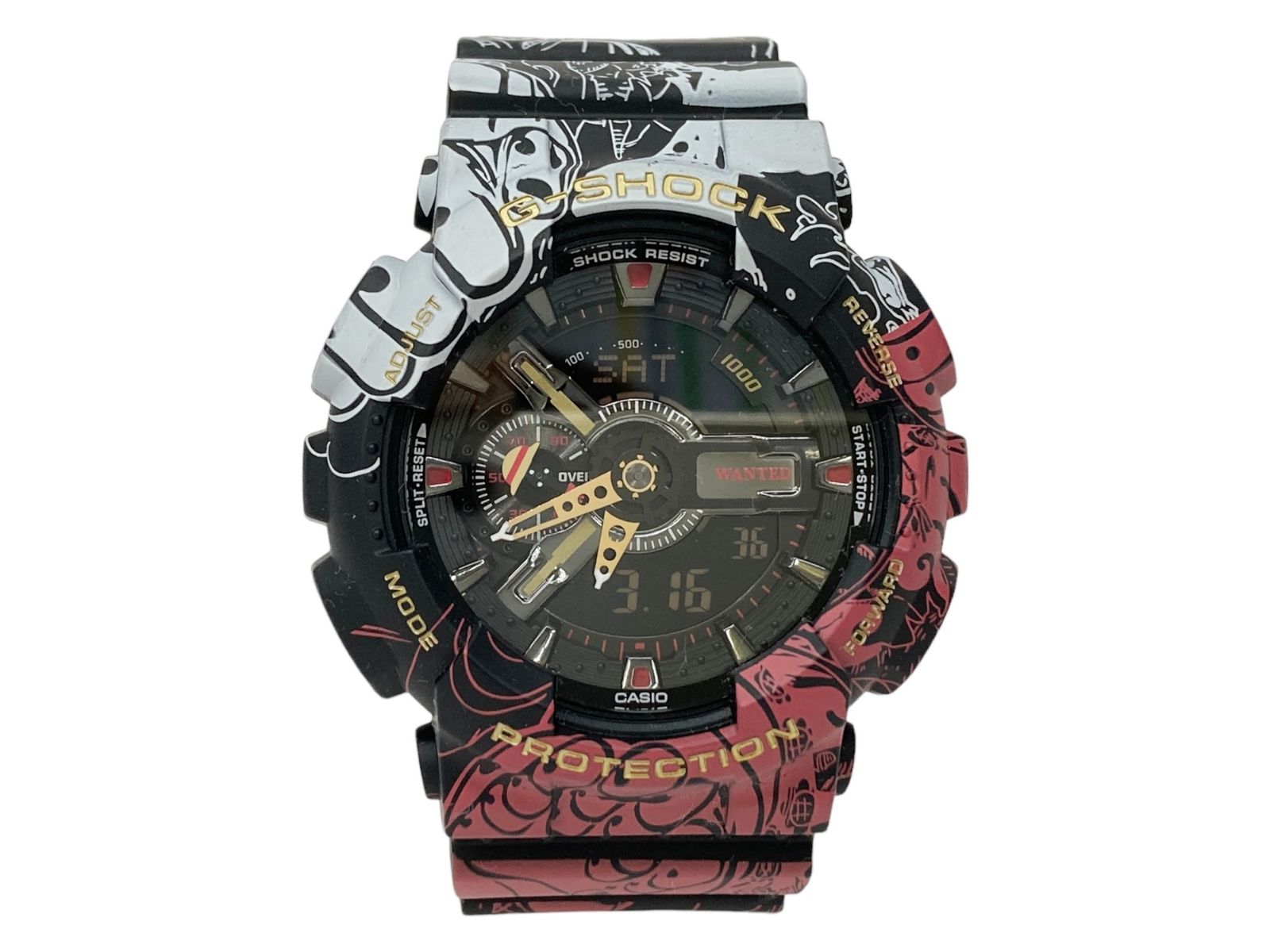 CASIO (カシオ) G-SHOCK Gショック ONE PIECE ワンピースコラボ ルフィ 麦わら帽子モチーフ デジアナ 腕時計  GA-110JOP マルチカラー メンズ/028 - メルカリ