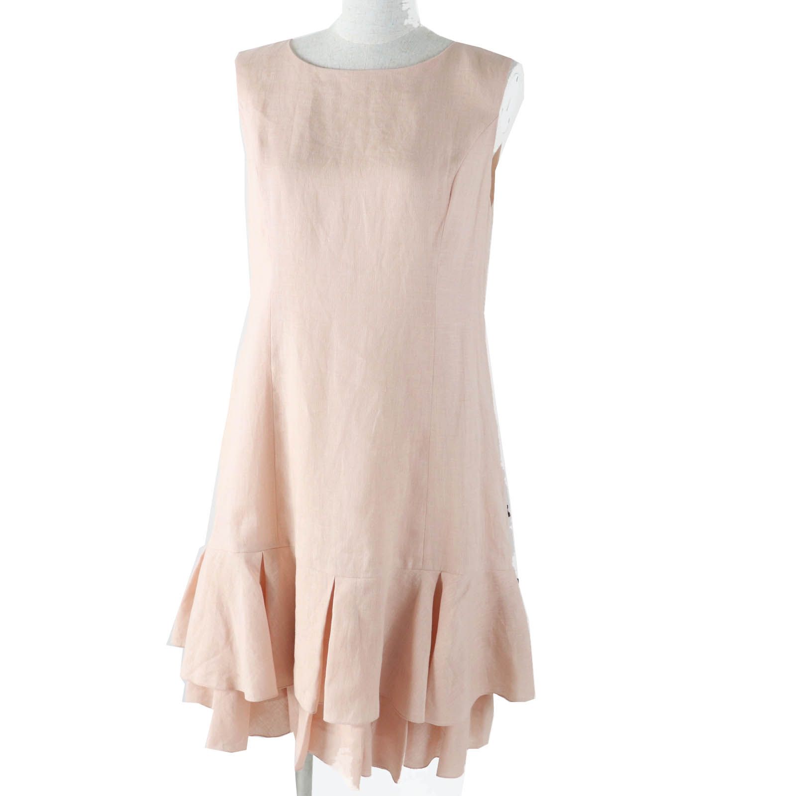 未使用品◎FOXEY フォクシー 37935 リネン100％ 裾ティアードフリル  