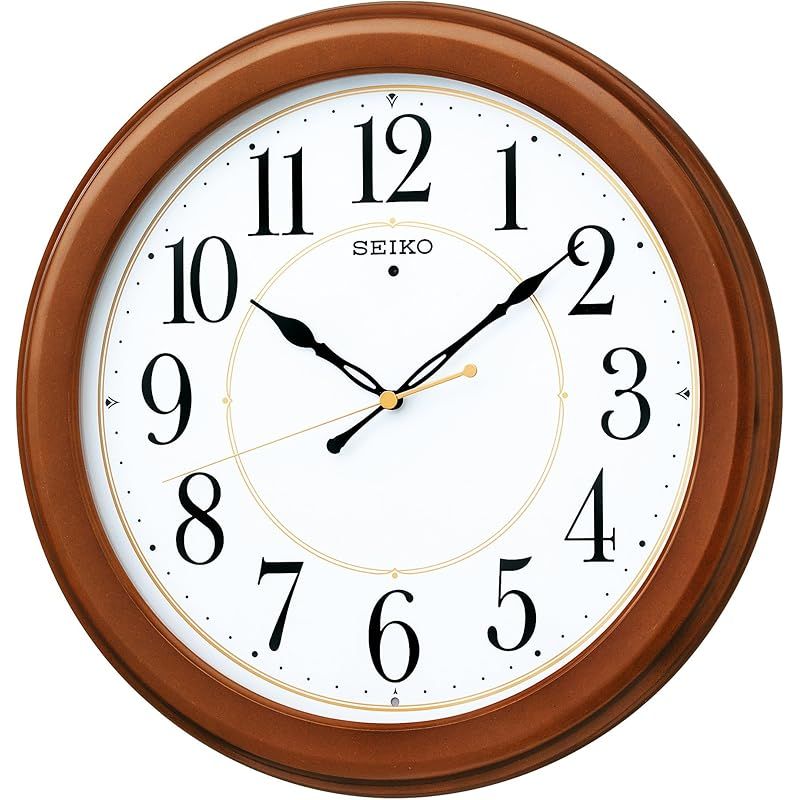 セイコークロック Seiko Clock 掛け時計 電波 アナログ 木枠 茶 木地 KX388B