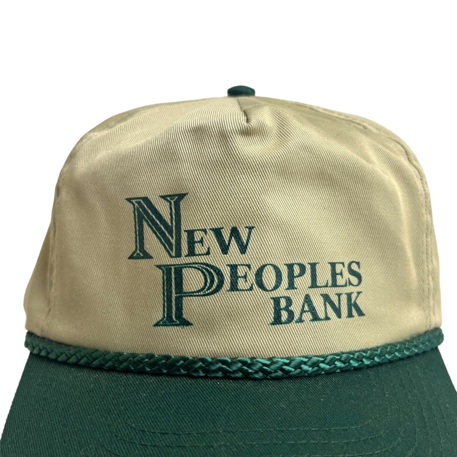 【キャップ/帽子】NEW PEOPLES BANK (ニューピープルズバンク) ツートンカラーキャップ ベージュ グリーン 緑