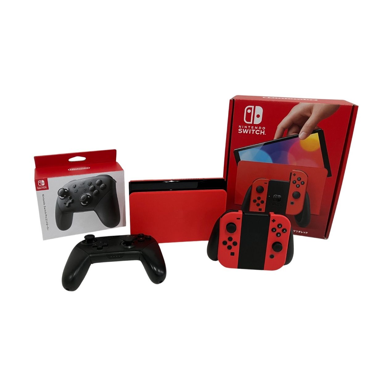 Nintendo Switch HEG-001 有機ELモデル 本体 マリオレッド HAC-013 コントローラーセット 良好 B10557777