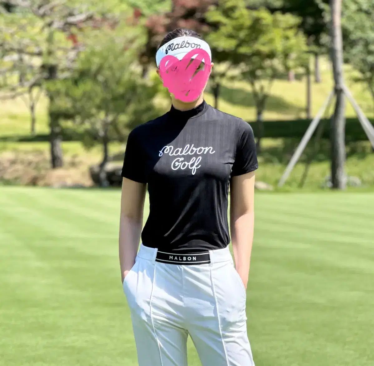 レディースゴルフウェア スクリプト モクネック Tシャツ