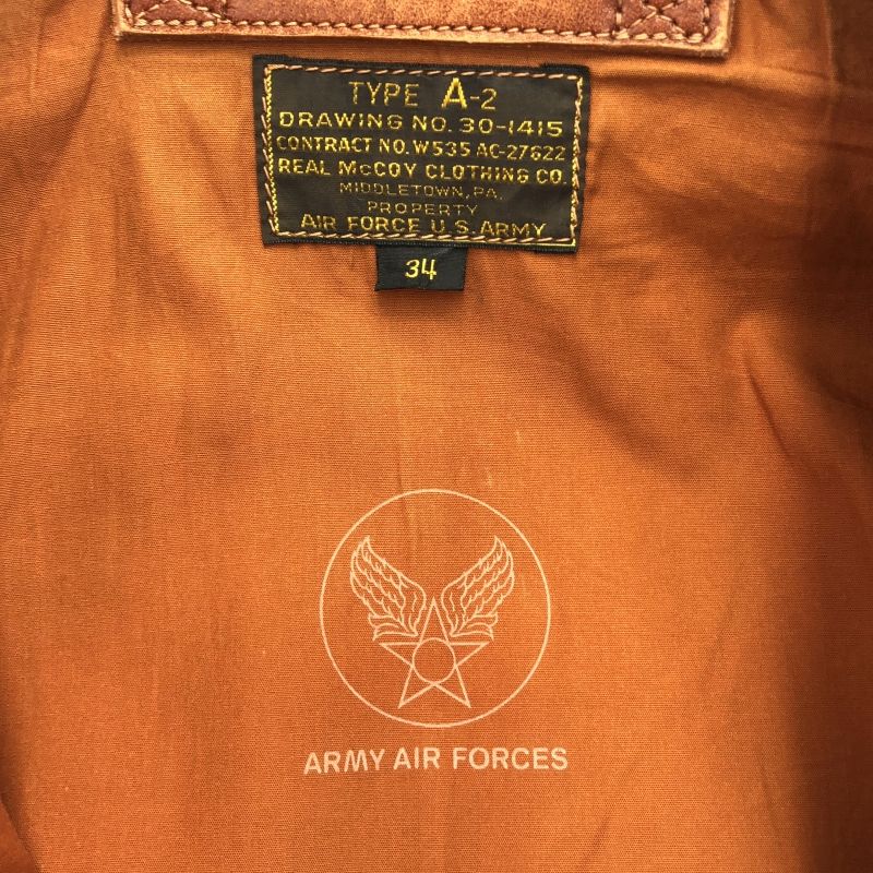 リアルマッコイズ A-2 サイズ34 TALON ZIP リアルマッコイズ A-2 サイズ34 TALON ZIP