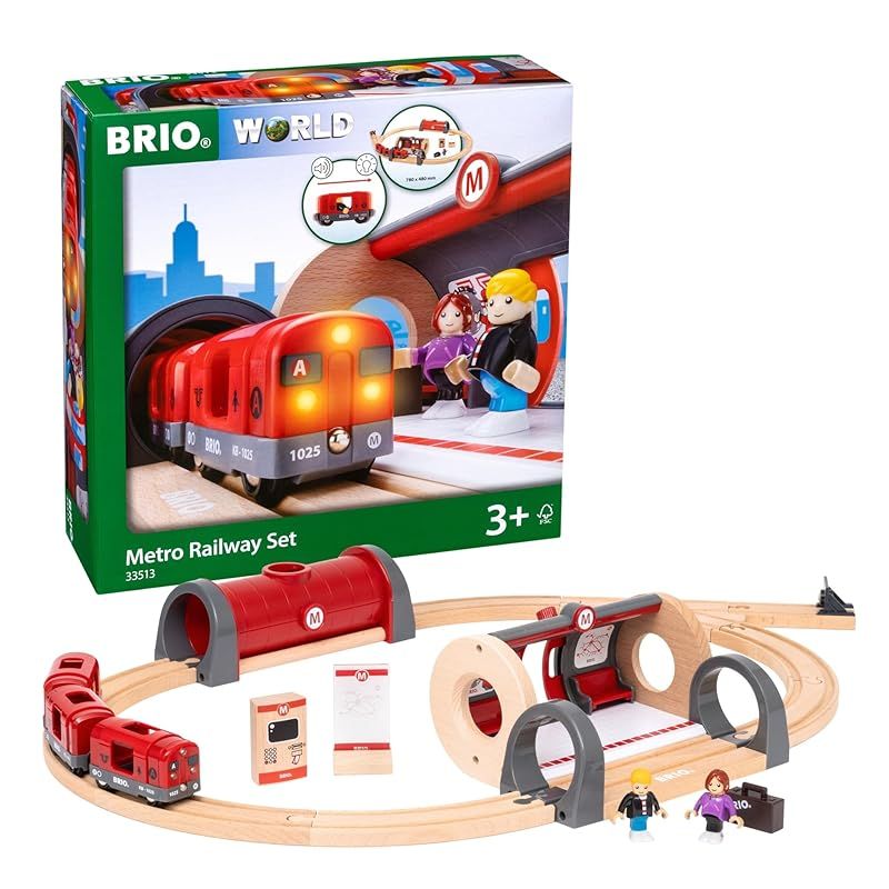 BRIO ブリオ メトロレールウェイセット 全20ピース 33513 対象年齢 3歳~ おもちゃ 玩具 木製おもちゃ 列車 レールセット 情景パーツ プレゼント 誕生日|クリスマス 0