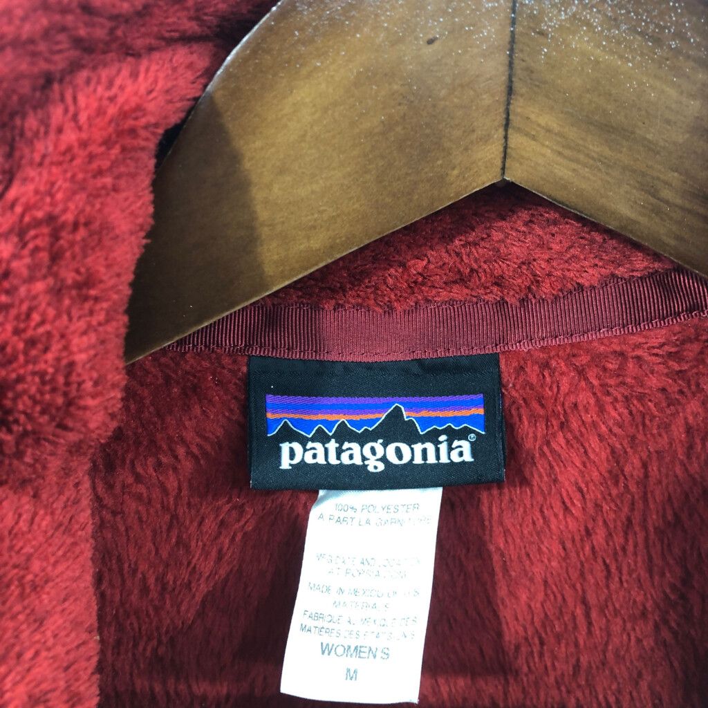 patagonia パタゴニア リツール スナップT フリースジャケット アウトドア ワンポイント レッド (レディース M) 中古 古着 Q6522