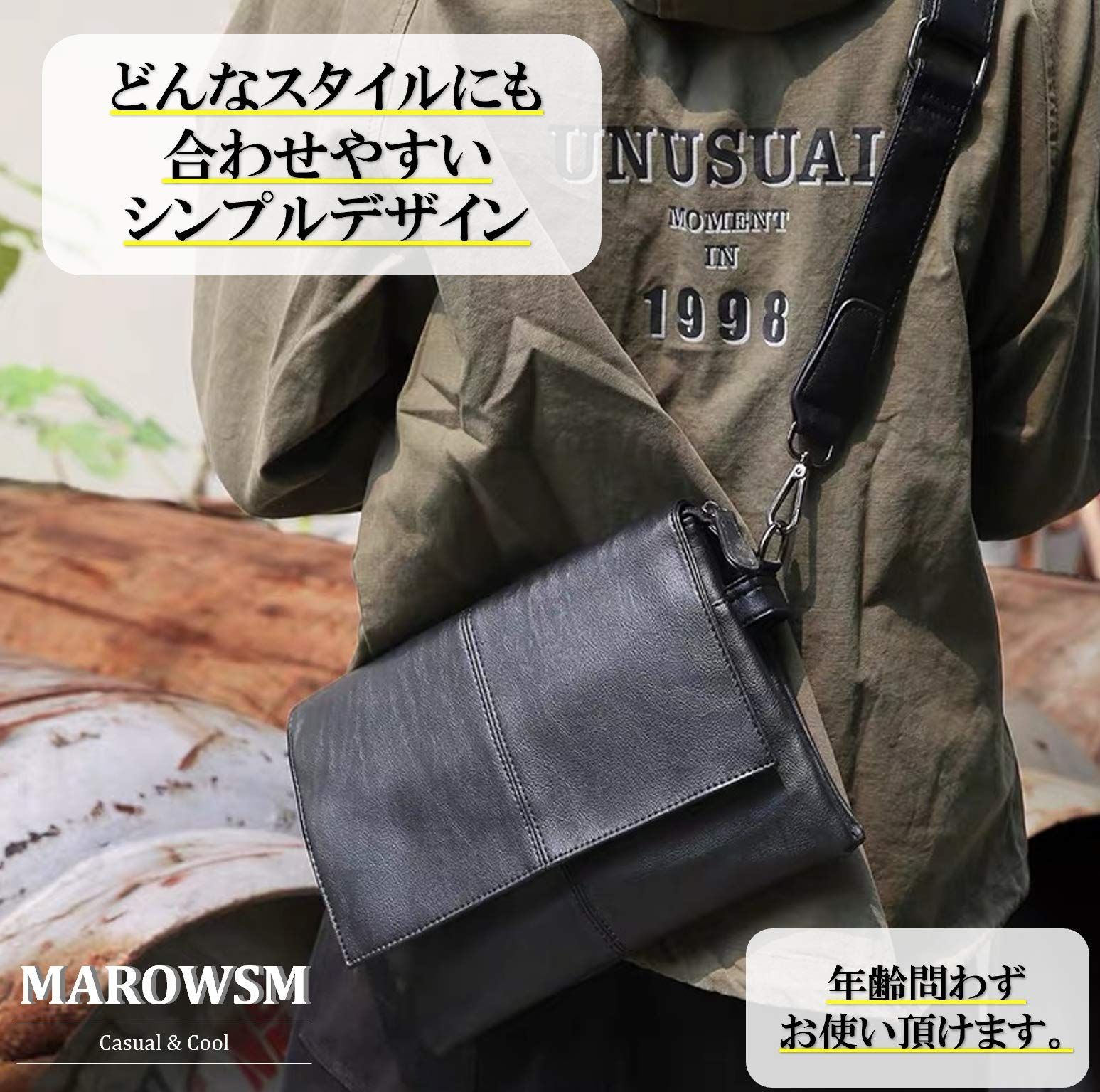 【色: ブラック】MaRowsm マローサム カジュアル と 多機能 メンズ シ