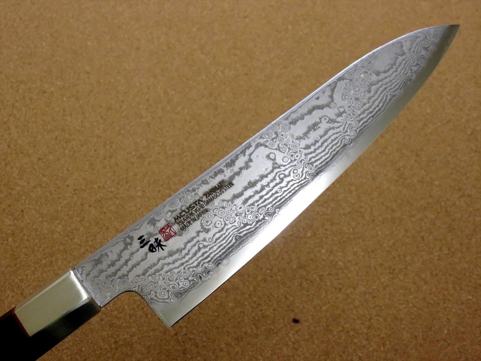 関の刃物 牛刀 180mm 三昧 ハイブリッド スプラッシュ ダマスカス 包丁