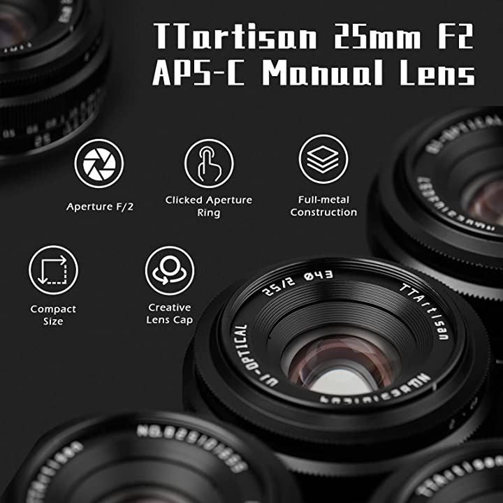 TTARTISAN 25mm F2 レンズ マニュアルレンズ APS-C Fuji Xマウント