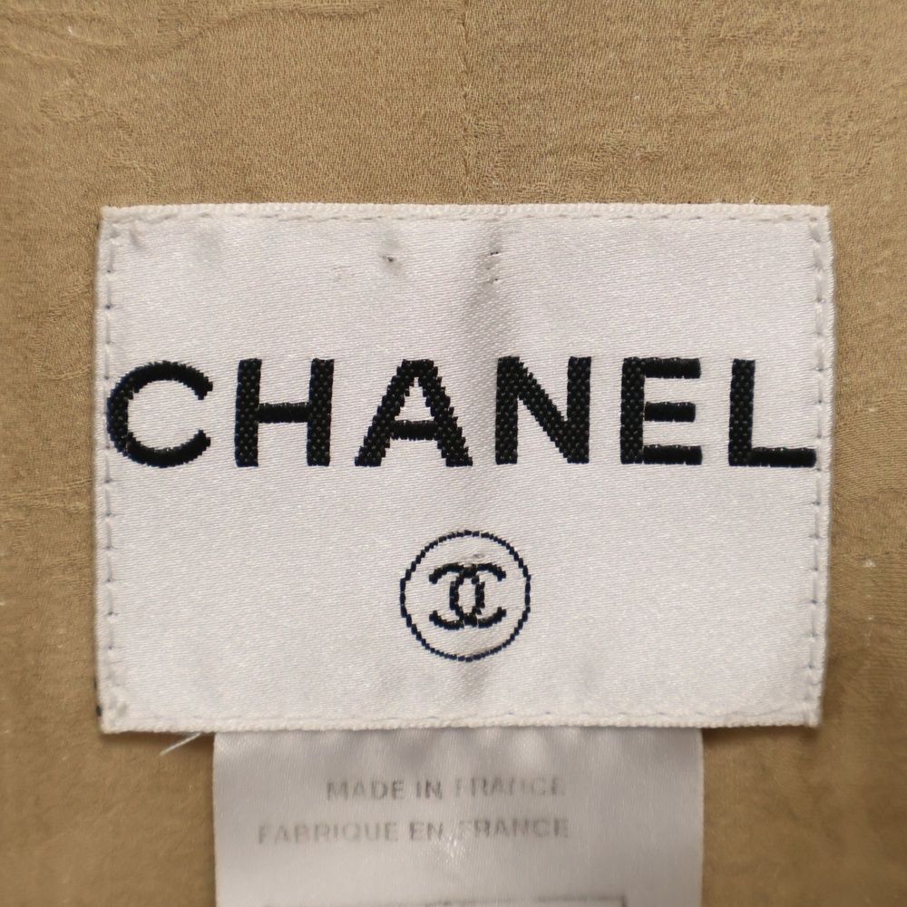 CHANEL (シャネル) 08P カメリアブローチ付 リネンジャケット ココ  