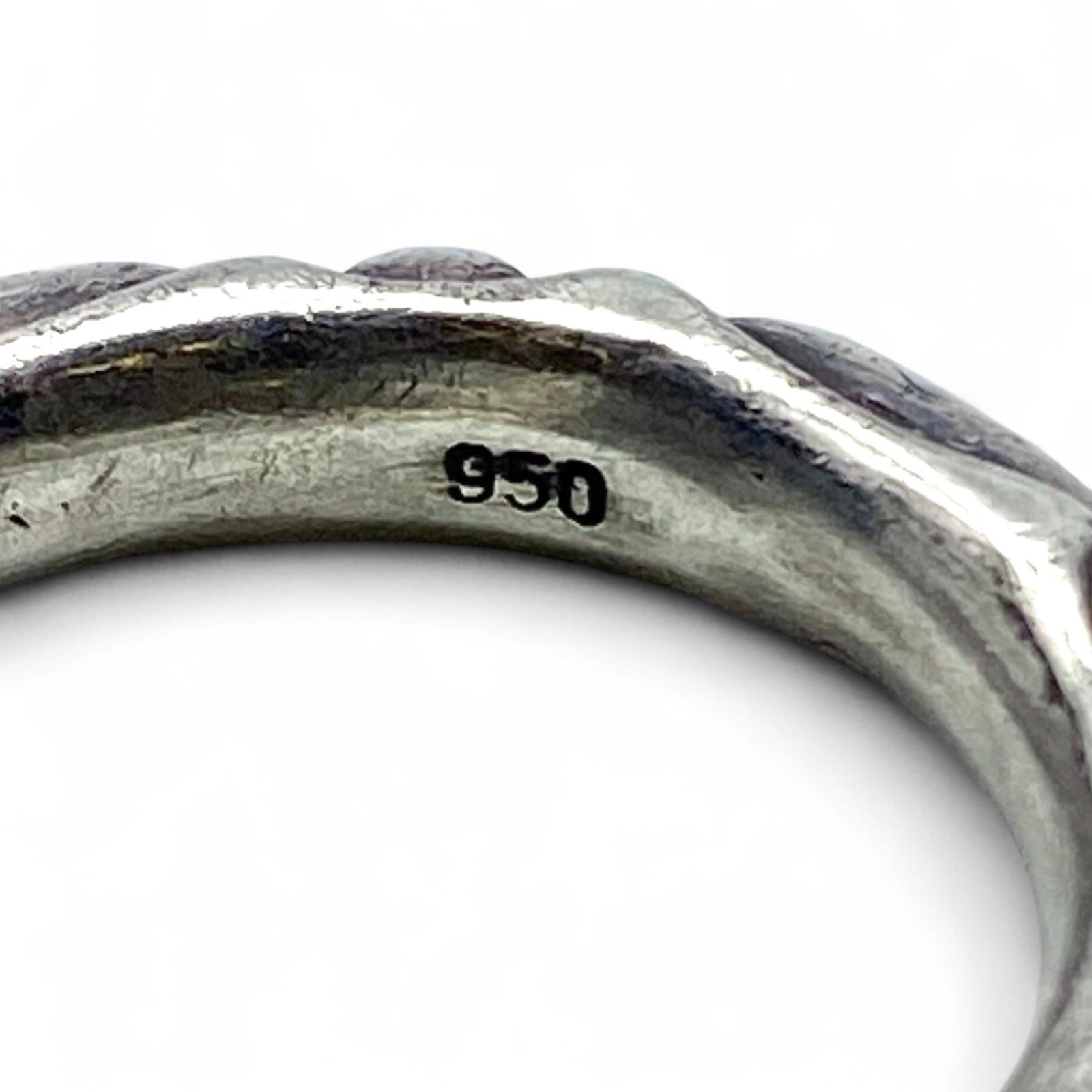 流線の造形】アートワーク Silver 950 刻印 00s Vintage Ring