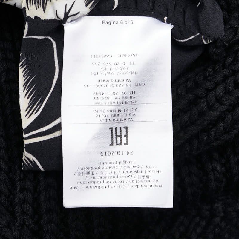 ヴァレンティノ フラワー 花柄 ニット サイズ：XS ブラック ホワイト  