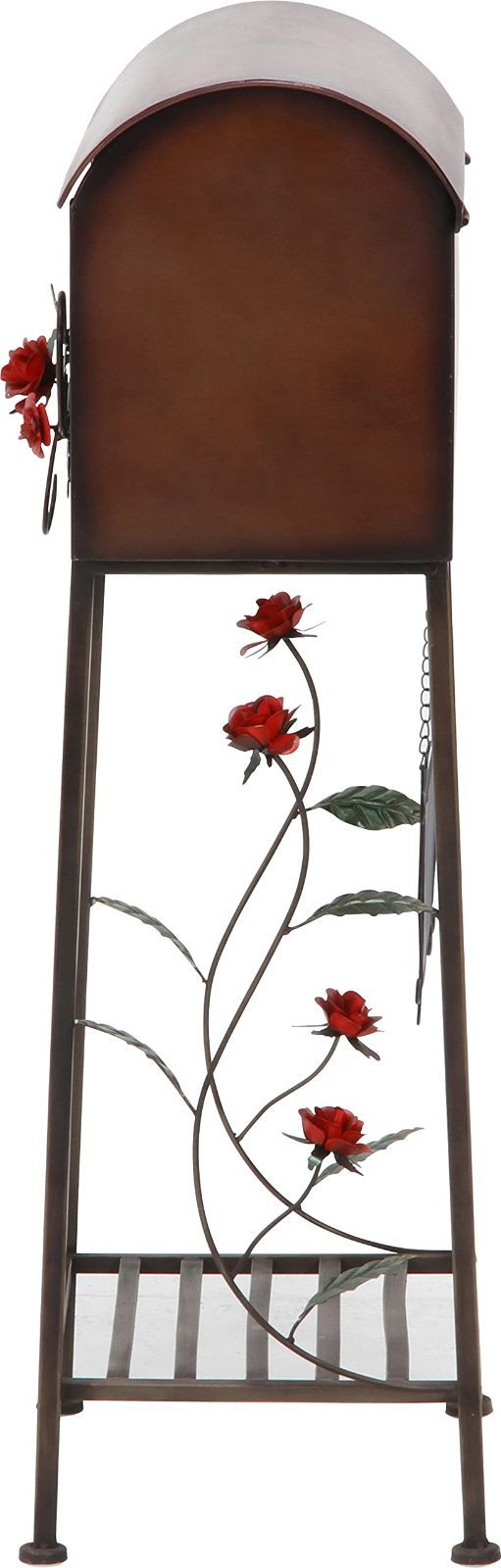 人気商品 ブラウン 幅40.5×奥行33×高さ102cm 横型 ポスト スチール 郵便受け 棚付き 黒板付き メールボックス ローズ 不二貿易 96761 WWW_OLIVIERBERNSTEIN_COM
